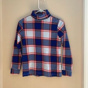 Hannah Andersson brand new kids blue and red plaid turtleneck size 140 cm, US 10